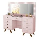 Ver imagem 1 de Penteadeira Decorativa 8 Gavetas Porta Joias com Tampo de Vidro Finn Rose - Gran Belo