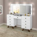 Ver imagem 5 de Penteadeira Decorativa 8 Gavetas Porta Joias com Tampo de Vidro Finn Branco - Gran Belo