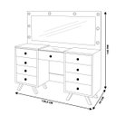 Ver imagem 2 de Penteadeira Decorativa 8 Gavetas Porta Joias com Tampo de Vidro Finn Branco - Gran Belo