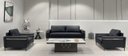 Ver imagem 1 de Sc-8803 Conjunto Internacional Sofá 2,07m com 2 Poltronas Preto Material Ecológico Sala Luxo Escrit