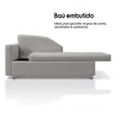 Ver mais imagens de Sofá Cama Solteiro 1 Lugar com Baú Divã Bouclê Multifuncional Divã Quarto Hóspedes 195cm:Bouclê Cinz
