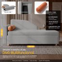 Ver imagem 3 de Sofá Cama Solteiro 1 Lugar com Baú Divã Bouclê Multifuncional Divã Quarto Hóspedes 195cm:Bouclê Cinz