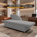 Ver imagem 2 de Sofá Cama Solteiro 1 Lugar com Baú Divã Bouclê Multifuncional Divã Quarto Hóspedes 195cm:Bouclê Cinz