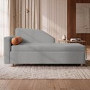 Ver imagem 1 de Sofá Cama Solteiro 1 Lugar com Baú Divã Bouclê Multifuncional Divã Quarto Hóspedes 195cm:Bouclê Cinz