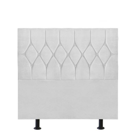 Cabeceira Estofada Istambul Capitonê 100cm Solteiro Box Quarto Suede Branco - Ahazzo Móveis