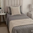 Ver imagem 3 de Peseira Drapeada Veludo Luxo 1,60x0,50m Dupla Face cama solteiro Bege