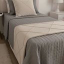 Ver imagem 6 de Peseira Drapeada Veludo Luxo 1,60x0,50m Dupla Face cama solteiro Bege