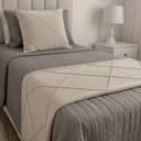 Ver imagem 2 de Peseira Drapeada Veludo Luxo 1,60x0,50m Dupla Face cama solteiro Bege