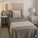 Ver imagem 5 de Peseira Drapeada Veludo Luxo 1,60x0,50m Dupla Face cama solteiro Bege