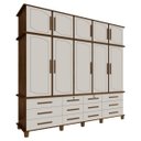 Ver imagem 1 de Guarda-Roupa 10 Portas e 12 Gavetas Nicolau Malbec/Off-White - Gran Belo