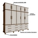 Ver imagem 3 de Guarda-Roupa 10 Portas e 12 Gavetas Nicolau Malbec/Off-White - Gran Belo