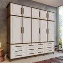 Ver imagem 5 de Guarda-Roupa 10 Portas e 12 Gavetas Nicolau Malbec/Off-White - Gran Belo