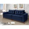 Sofá 2.40m Londres Evidence Veludo Azul Marinho - 3
