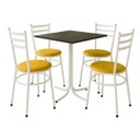 Ver imagem 1 de Conjunto Mesa Branca 70x70cm Tampo Preto com 4 Cadeiras Epoxi