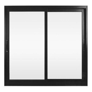 Janela 2 Folhas de Correr Alumínio Preto 100x150 Linha 25