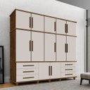 Ver imagem 5 de Guarda-Roupa 12 Portas 6 Gavetas e Sapateira Hawking Malbec/Off-White - Gran Belo