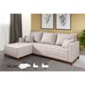 Sofá com Chaise Milão Evidence Linho Bege - 2