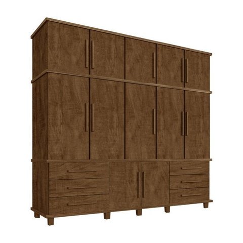 Guarda-Roupa 12 Portas 6 Gavetas e Sapateira Hawking Malbec - Gran Belo