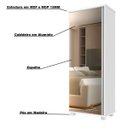 Ver imagem 2 de Armário Organizador com Espelho 1 Porta Hawking Branco - Gran Belo
