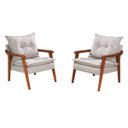 Ver imagem 1 de Kit 2 Poltronas Decorativa Munique Evidence Linho Bege