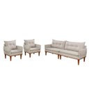 Ver imagem 1 de Sofá 2.10m com 2 Poltronas Decorativas Barcelona Evidence Linho Bege