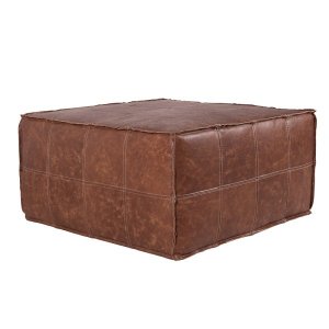 Puff Decorativo Freddie 82x82 Couro Mel - Gran Belo