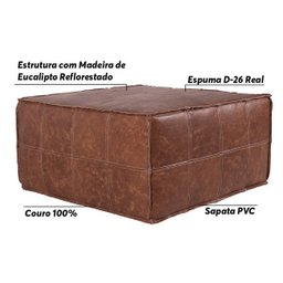 Puff Decorativo Freddie 82x82 Couro Mel - Gran Belo - 3