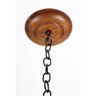 Lustre Pendente Simples 6 Lâmpadas em Ferro e Madeira Artesanal para Sala de Jantar e Quarto Natural - 3