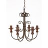 Lustre Pendente Simples 6 Lâmpadas em Ferro e Madeira Artesanal para Sala de Jantar e Quarto Natural - 2