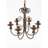 Lustre Pendente Simples 6 Lâmpadas em Ferro e Madeira Artesanal para Sala de Jantar e Quarto Natural - 1