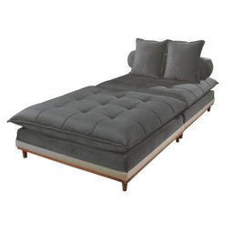 Sofá Futton 2.40m Paris Evidence Veludo Cinza - 3