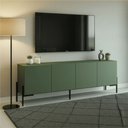 Ver imagem 1 de Rack Sala 100% MDF para TV até 60 Polegadas com Pés em Metalon 164x54x40cm Verde