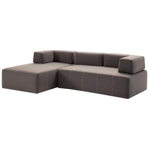 Sofá Decorativo 2 Módulos e 3 Encostos Happiness Linho Cinza - Gran Belo