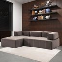 Ver imagem 5 de Sofá Decorativo 2 Módulos e 3 Encostos Happiness Linho Cinza - Gran Belo