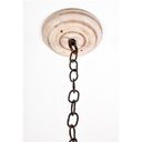 Ver imagem 3 de Lustre Pendente Invertido 3 Lâmpadas Ferro e Madeira Torneada Rústico Quarto e Sala de Estar Branco