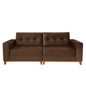 Sofá 2,40m Mônaco Evidence Veludo Marrom