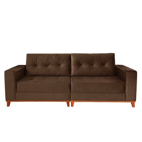 Sofá 2,40m Mônaco Evidence Veludo Marrom