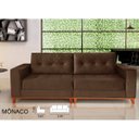 Ver imagem 2 de Sofá 2,40m Mônaco Evidence Veludo Marrom