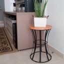 Ver imagem 3 de Banco Afunilado Carretel em Ferro e Madeira para Sala e Jardim Preto