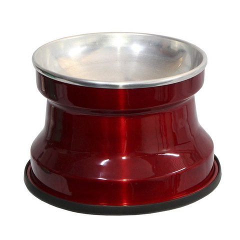 Comedouro Alto Gatos Alumínio Gastrobel - Vermelho Verniz