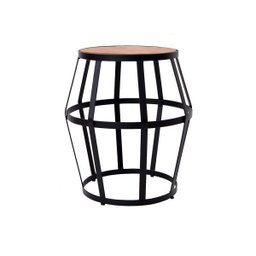 Banco Seat Garden Balão em Ferro e Madeira de Demolição para Sala e Jardim Preto - 2