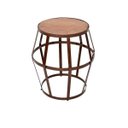 Ver imagem 2 de Banco de Ferro para Jardim e Sala Balão com Madeira de Demolição Marrom