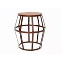 Ver imagem 1 de Banco de Ferro para Jardim e Sala Balão com Madeira de Demolição Marrom