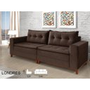 Ver imagem 3 de Sofá 2,40m Londres Evidence Veludo Marrom