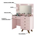 Ver imagem 3 de Penteadeira Decorativa 4 Gavetas e Porta Jóias com Tampo de Vidro Diana Rose - Gran Belo