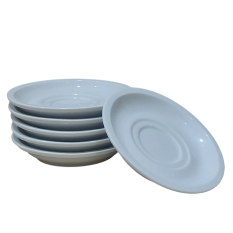 Kit Jogo Conjunto 6 Pires P/ Xícaras de Café e Chá - Porcelana Branca