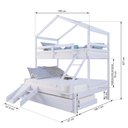 Ver imagem 3 de Treliche Casal/ Solteiro Casinha com Kit Escada/Escorregador Madeira Maciça Branco Megamobilia