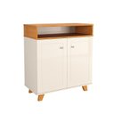 Ver imagem 2 de Aparador Balcão Buffet Star 2 Portas Yescasa Amadeirado/Marrom/Off White