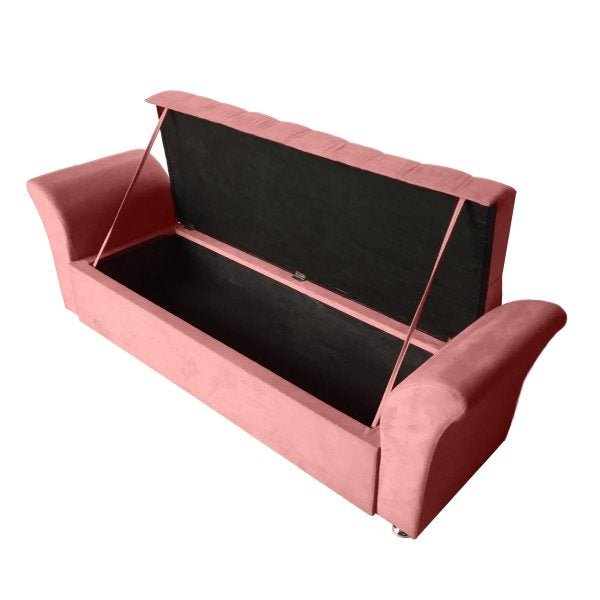 Kit Cabeceira Rio com Calçadeira Veneza King 195cm Suede Rose - 4