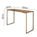 Ver imagem 2 de Kit 2 Escrivaninha Dourado Tampo Mdf Nogal